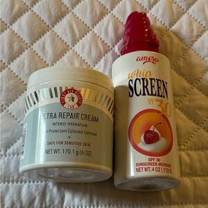 Amora Whip Screen SPF 30 Sunscreen Mousse & FAB Ultra Repair Cream Duo NEW